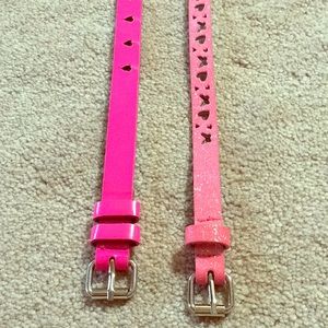 Bundle Me! Set of Two Shiny Pink Girl’s Belts